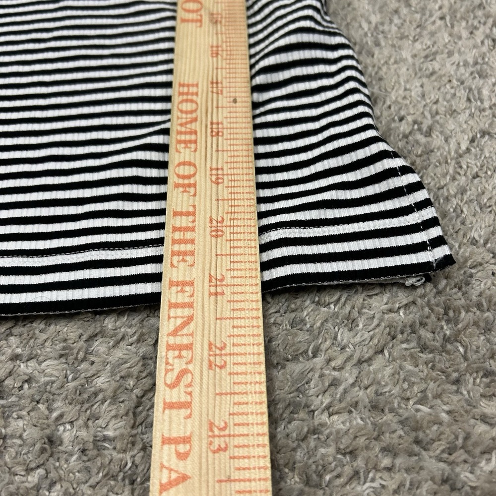 Spanx Rib Polo Top Womens Small Black White Stripe Stretch New with Tags NWT - Picture 4 of 9